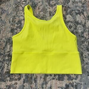Lululemon Ribbed Crop Tank- Bright Yellow- No size tag- 6